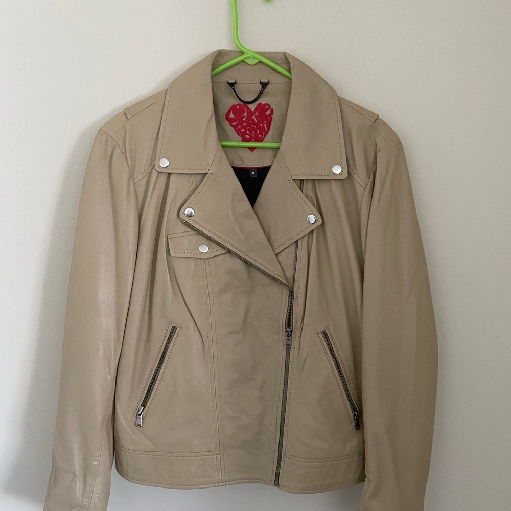 Nude Leather Jacket Size 10-12